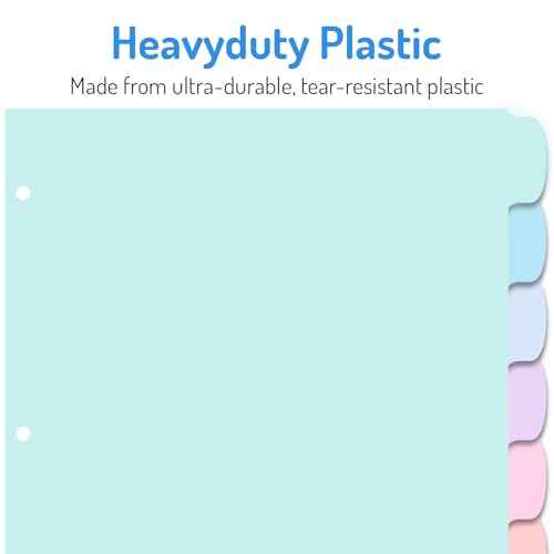 Forvencer 8-Tab Binder Dividers with Tabs, Big Tabs, Write&Erase Plastic Dividers for 3 Ring Binder, Binder Tabs for Organizers, 3 Ring Binder Dividers with Tabs for School Office (Pastels, 2 Set)