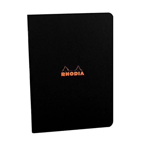 Pack of 5 Rhodia Black Side Staplebound A4 Notebook (8.25 X 11.75)