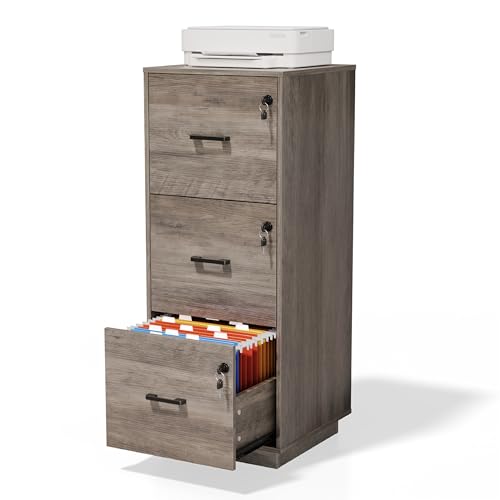 VINGLI 3 Drawer Lockable File Cabinet for Office & Home Storage