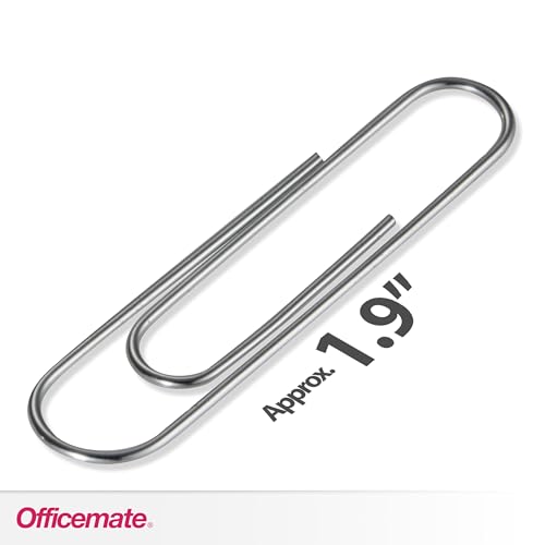 Officemate Giant Paper Clips, 10 Boxes of 100 (1,000 total) - 10 Pack, Silver