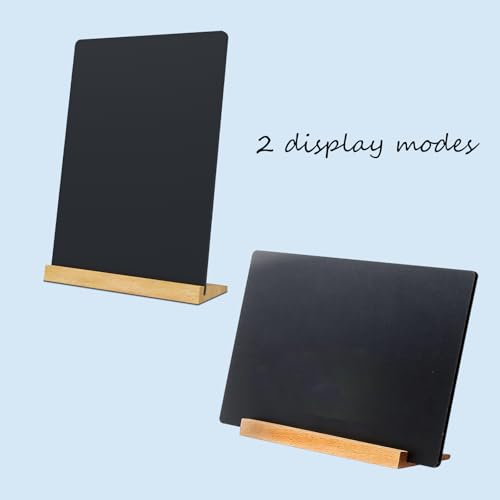 2 Pack 8.7x12 Inch Desktop Chalkboards with Wooden Holders - Versatile Message Signs