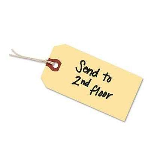 Avery Price Tags with String Attached, 11.5 pt. Stock, 6-1/4" x 3-1/8", 1,000 Manila Hang Tags (12508)