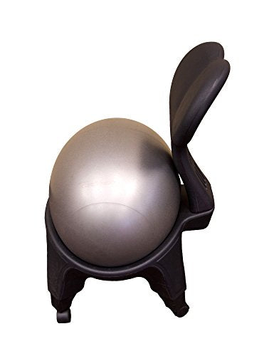 JFIT Stability Ball Chair, 5' to 6'3" Black – Includes Base, Wheels & Risers