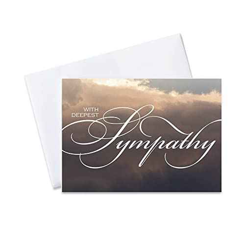 Sympathy Cards with Envelopes for Family and Business (Soft-Lit Sky) Bulk 25 Pack of Elegantly Designed Condolence Cards with Envelopes (5x7 inch - A7) Office, Work, Employees & Clients (S1602)