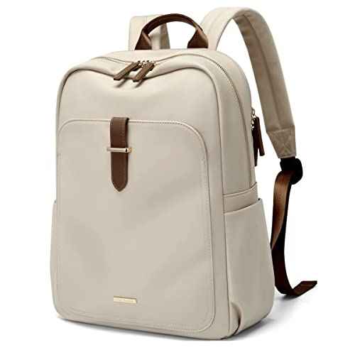 GOLF SUPAGS Laptop Backpack Purse for Women Fits 16 Inch Notebook Casual Daypack Work Travel College Bookbag Fashion Computer Bag (Apricot, 16 Inch)