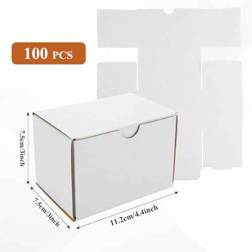 100 PCS Small Boxes for Shipping 4x3x3 Shipping Boxes for Business White Cardboard Boxes Small Mailing Box White Packing Box for Packing, Moving and Storage