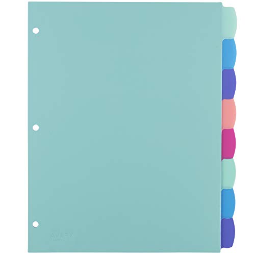 Avery Big Tab Write & Erase Dividers 8-Tab Pastel Set for Binders