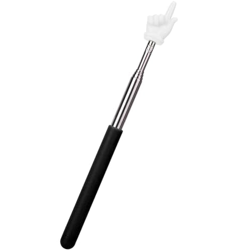 Extendable Finger Pointer Stick, School Collapsible Telescoping Long Hand Pointing Stick, Classroom Must Have Supplies Essentials, Black