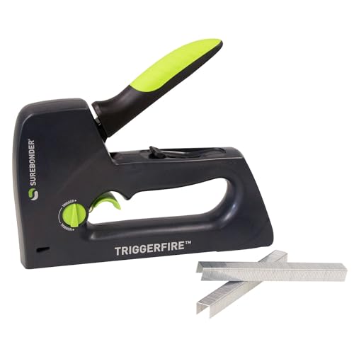 Surebonder TriggerFire Staple Gun Kit with Staples – 2 Sizes 1/4"–9/16"