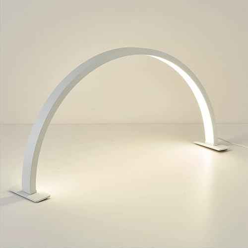 Half Moon Lamp for Nail Desk: 16" Compact LED Table Light with Multiple Color Modes & Dimmable Brightness, Ideal for Makeup, Eyelash, Tattoo, Reading, and Crafts