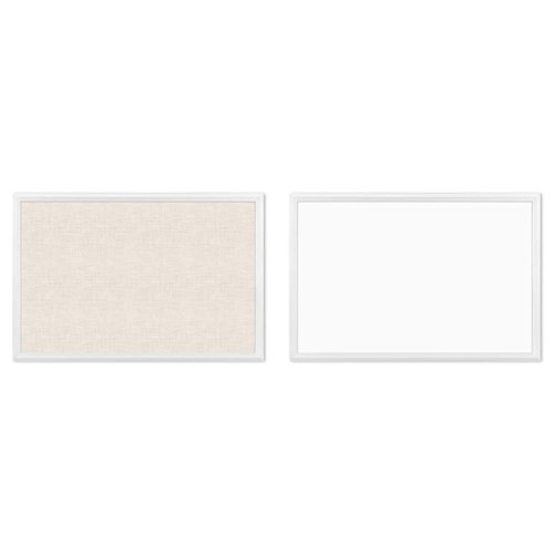 U Brands Cork Linen Bulletin Board, 20 x 30 Inches, White Wood Frame (2074U00-01) & Magnetic Dry Erase Board, 20 x 30 Inches, White Wood Frame (2071U00-01)