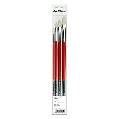 da Vinci Brushes 5023 Maestro 2 Hog Bristle Flat (Sizes 2,4,6,8) Artist Brush Set, Black 4