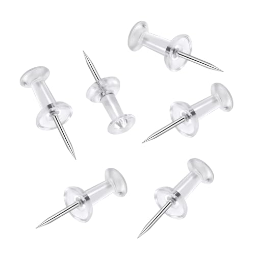 Dorbetar 200 Pack Clear Push Pins Tacks for Wall Bulletin Boards Office Home