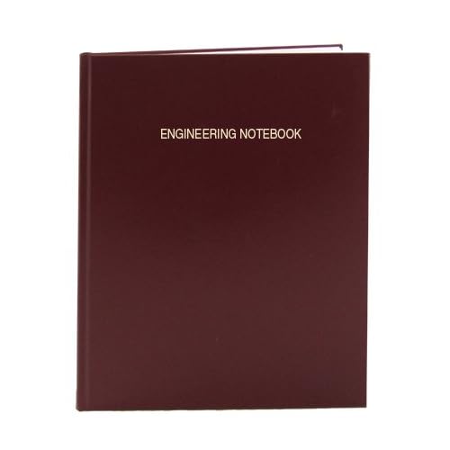 BookFactory Burgundy Engineering Notebook - 240 Pages (.25'' Engineering Grid Format) 8 7/8'' x 11 1/4'' Engineering Lab Notebook Burgundy Cover Section Sewn Hardbound (Made in USA)