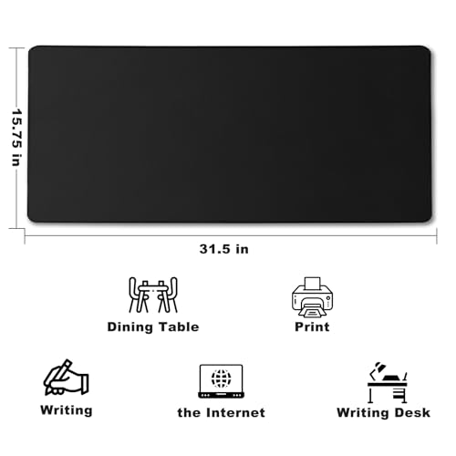 Akduss 31.5 x 15.7 Inch Waterproof Desk Mat & Mouse Pad - Black