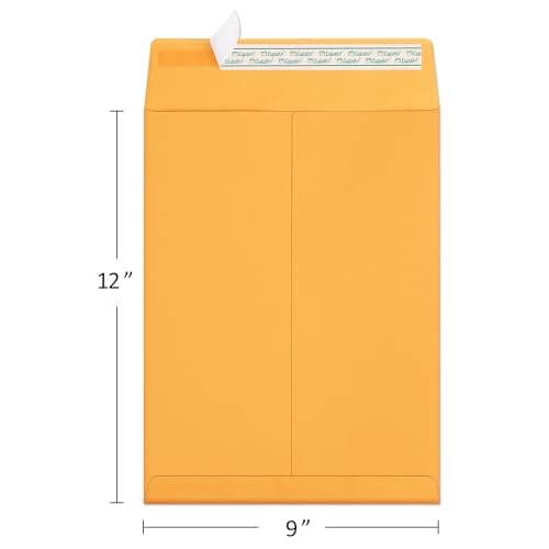Eupako Catalog Mailing Envelopes 9x12 Brown Envelopes Self Seal 250 Pack for Organizing and Storage