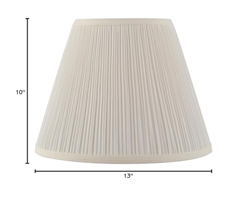Aspen Creative 33055, Hardback Empire Transitional Spider Lamp Shade, Mushroom Pleated Off-White, 7" Top x 13" Bottom x 10" Slant