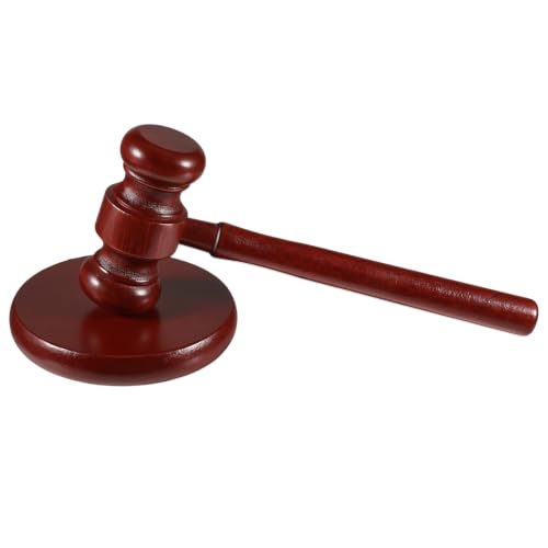 Wooden Gavel and Sound Block Set for Judge, Courtroom & Auction