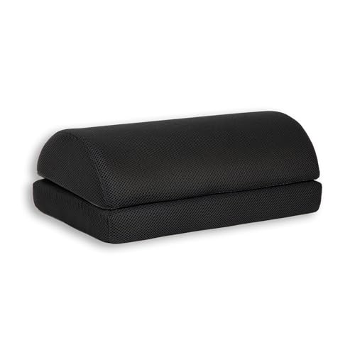Mind Reader Air-Cloud Memory Foam Under Desk Footrest, Ergonomic Support for Back, Hip, Legs, Knees & Feet, Adjustable Height, Memory Foam, Black