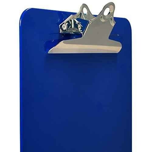 Better Office Products Blue Plastic Clipboards, 12 Pack, Durable, 12.5 x 9 Inch, Standard Metal Clip, Blue, Set of 12
