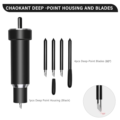 Deep Cut Blade & Housing for Cricut Maker & Explore 3, Air 2, One - 4 Pack