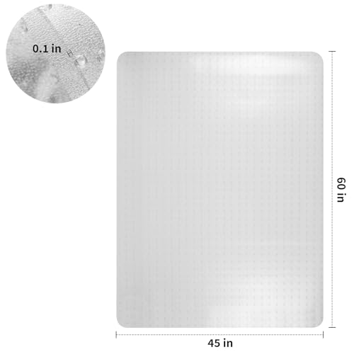 Extra Large Chair Mat Heavy Duty Vinyl Floor Mat with Grips for Office, Studio & Pet Areas Non-Slip Floor Mat with Grip Spikes for Home Office Easy Clean & Extra Thick Carpet Mat (45" x 60")