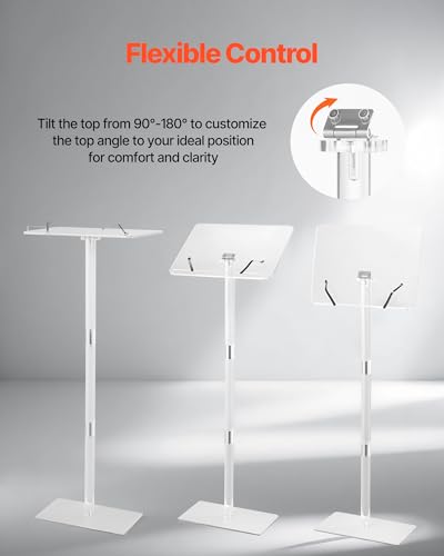 VEVOR 43-inch Acrylic Lectern Podium Stand with Tilting Desktop