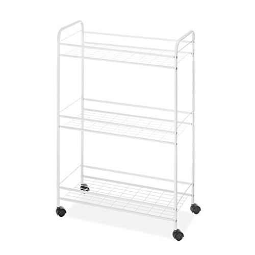 Whitmor Slim Rolling Household Cart - White 30.50 x 9.25 x 20.75