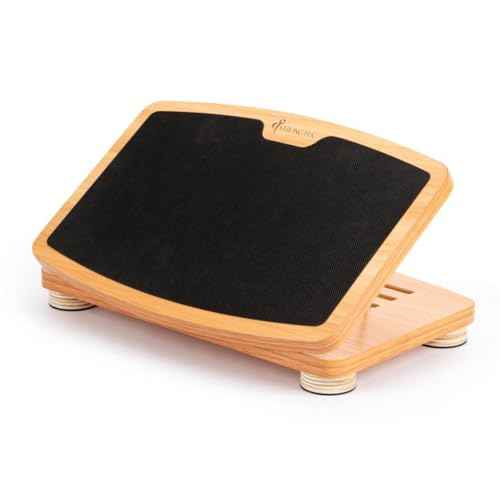 StrongTek Adjustable Wooden Foot Rest for Under Desk, Ergonomic Office Footstool with 3 Height Levels, Improves Posture & Leg Circulation, Comfortable Foot Support for Work & Home