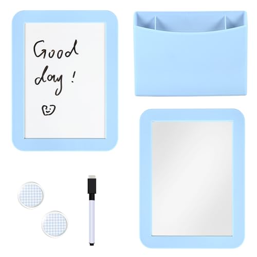 Svartur Blue Locker Accessories Set with Whiteboard Mirror & Pen Holder for Girls