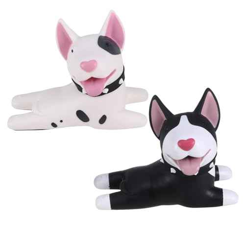 2 Pcs Cute Dog Door Stoppers, Decorative PVC Door Stops for Home Bathroom Bedroom - Black & White, 5.1 X 3.6 Inches