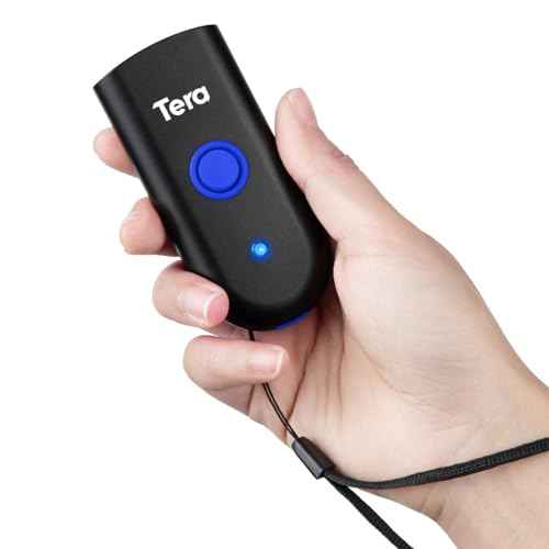 Tera Mini 1D Barcode Scanner: Pocket Waterproof Wireless Laser Scanner 3 in 1 Compatible with Bluetooth USB Wired Portable Bar Code Reader for Supermarket Logistics Work with iOS Windows Android 1100L