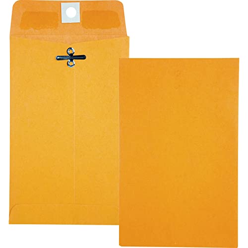 Gummed Clasp Envelope 4 x 6-3/8 Inch Kraft Office Paper Mailer 100 Pack