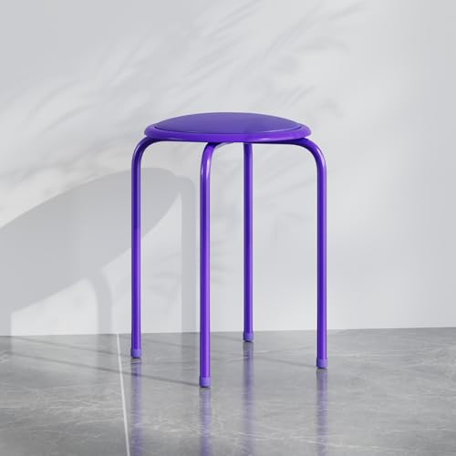 VECELO Purple 6-Piece Stackable Padded Stools for Classroom & Office