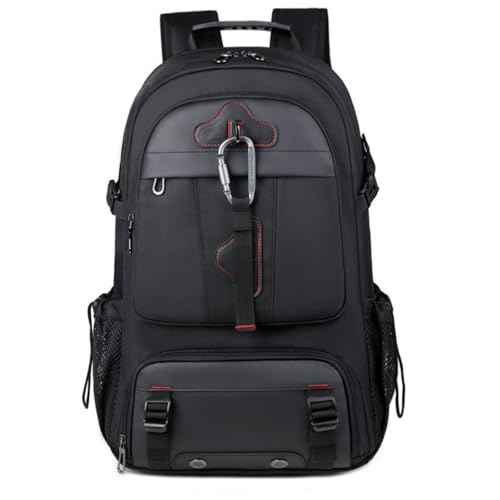 Travel Backpack 50L, 17 Inch Laptop Backpack for Men Women, Large Waterproof Carry On Backpack, TSA Friendly Flight Approved Anti-Theft Backpack with USB Interface & Shoe Compartment, Black