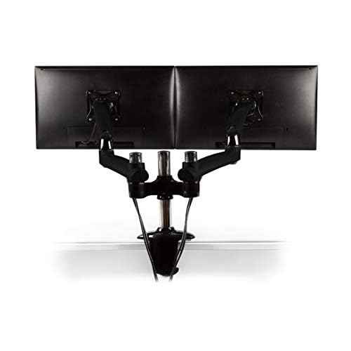 Ergotech Dual Freedom Arm, Includes Two Aluminum Articulating Arms,8.4-17.8 lbs. Weight Capacity per Arm, Suitable for Monitors up to 27'', VESA Compatible 75¡¿75, 100¡¿100,(FDM-PC-G02) -Dual,Metal Gray