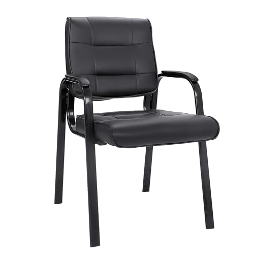 SUPER DEAL 1x Guest Chair Bonded Leather Executive Chair with Metal Frame - 300lb Capacity