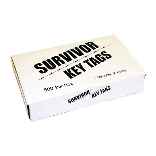 Poly Key Tag, Car Key Tag, 500 per Box, with Rings and Pens Tough (Survivor) (White)