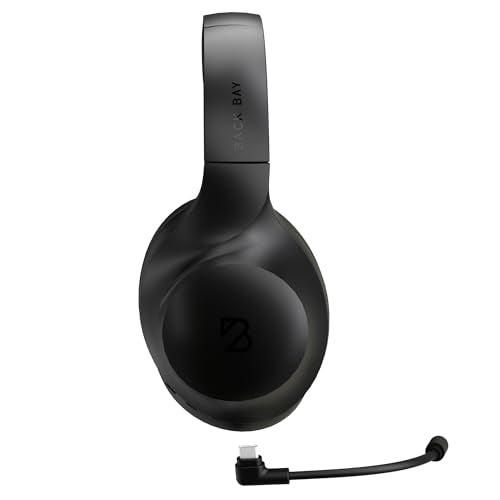 Back Bay Audio ClearCall 70 - Bluetooth Headphones with Microphone + Removable Boom Mic - Work Head Phones Wireless Bluetooth, Over Ear Headphones for Work from Home, Headset for Laptop