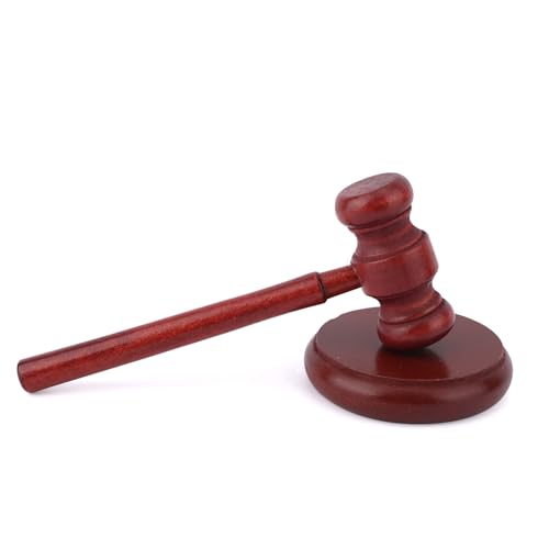 Wooden Judge Gavel and Sound Block Set - Handcrafted Legal Desk Accessory