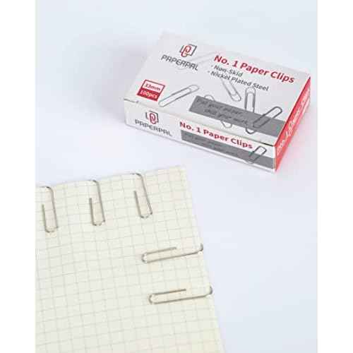 PAPERPAL Paperclips for Office School & Personal Use, #1 Nonskid Paper Clip (1-2/7"), 600 Medium Paper Clips (6 Boxes of 100 Each), Silver