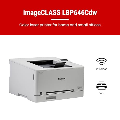 Canon Color imageCLASS LBP646Cdw Wireless Laser Printer - New Model, Duplex, Fast 26 PPM, Print Only, White