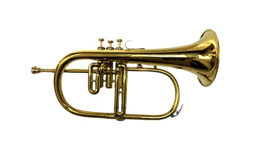 FLUGEL HORN BRASS FINISH BB PITCH W HARDCASE MP BRASS FLUGLEHORN.