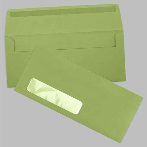 LUXPaper #10 Business Window Envelopes | 4 1/8" x 9 1/2" | Avocado Green | 70lb. Text | 250 Qty