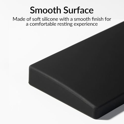 Black Silicone Wrist Rest for Keychron K10/K6/K6 Pro & V6 Max, 17.6" Full-Size, Non-Slip Support, Pain Relief