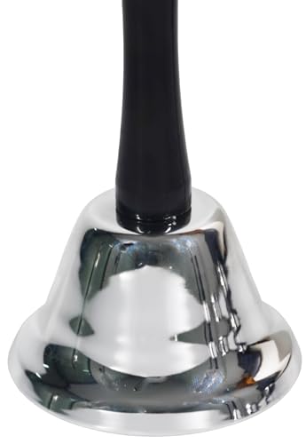 OceeK Silver Hand Bell 1 Pack - Loud Call Bell for Nurse Classroom Dinner