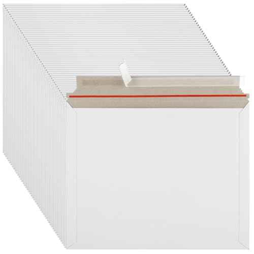 100 Pack Cardboard Mailers 11 x 14 Inch, Rigid Mailers Self Seal Photo Document Mailer, White Cardboard Shipping Envelopes for Photos, Papers, Files, CD