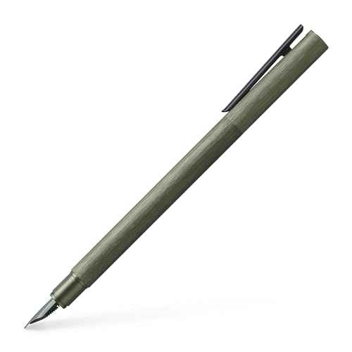 Faber-Castell NEO Slim Fountain Pen, Aluminum Olive Green - Medium