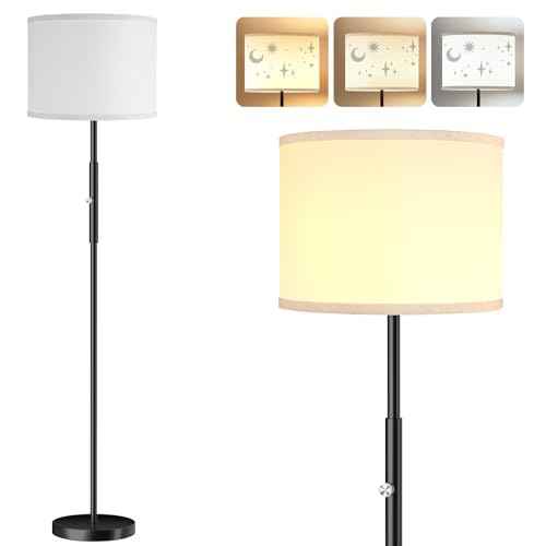 PARTPHONER Floor Lamp for Living Room Bedroom with Lampshade Stencil, 65¡¯¡¯ Modern Tall Lamp Simple Design Standing Lamps for Kids Room Home Office Reading, Bulb Included