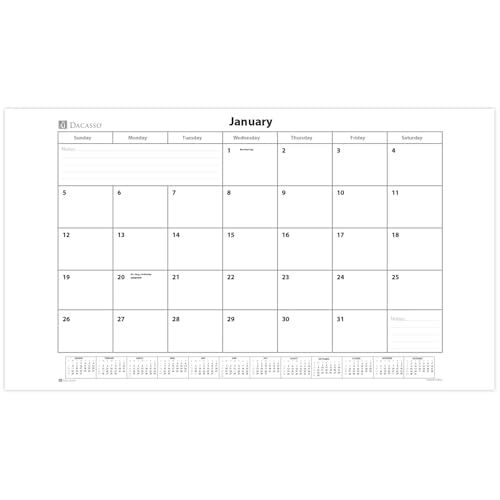 2025 Desk Pad Monthly Calendar Refill/Insert, 32.875" x 18.875", Dacasso (S2002 / S2002-O)